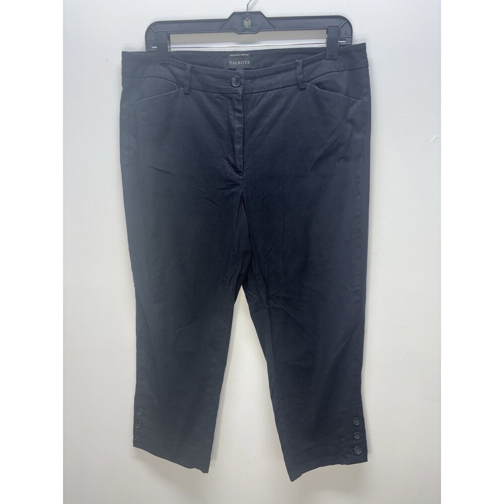 Talbots  Women’s Perfect Skimmer chino pants Crop Cotton Black Sz 10